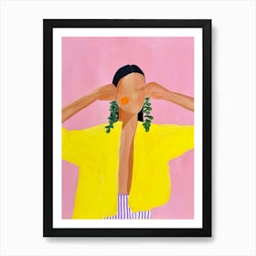 Woman In Yellow Art Print