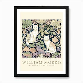 William Morris Inspired  Cats Collection Art Print