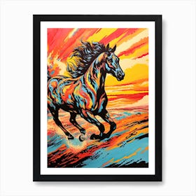 A Horse Painting In The Style Of Decalcomania 3 Art Print