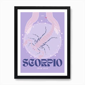 Purple Zodiac Scorpio Art Print