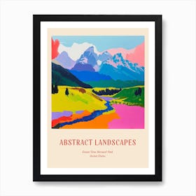 Colourful Abstract Grand Teton National Park Usa 1 Poster Art Print