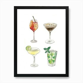 Cocktails Art Print