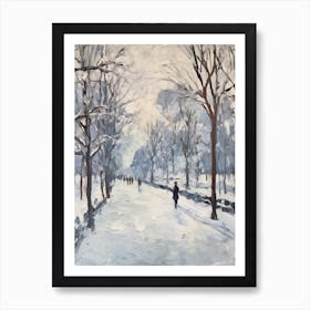 Winter City Park Painting Schnbrunn Palace Gardens Vienna 1 Art Print