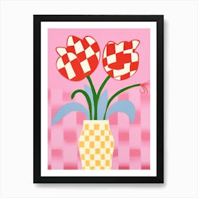 Tulip Flower Vase 3 Art Print