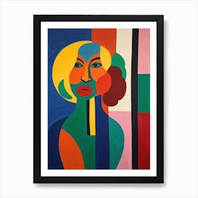 Woman With Colorful Hair Art Print