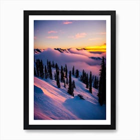 Cerro Catedral, Argentina Sunrise Skiing Poster Art Print