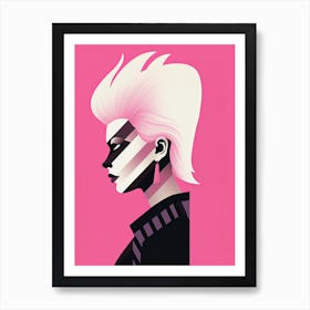 Punk Princess in Pink Minimalism Art Print