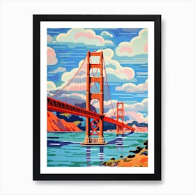 Golden Gate Bridge San Francisco Colourful 7 Art Print