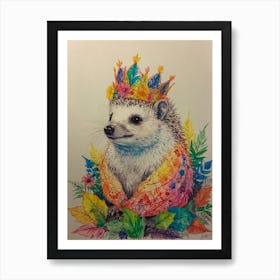Hedgehog In A Crown Art Print