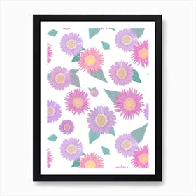 Pastel Cute Sunflowers Art Print