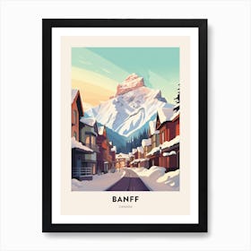 Vintage Winter Travel Poster Banff Canada 1 Art Print