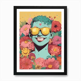 Flower Girl-Festival Vibes Art Print