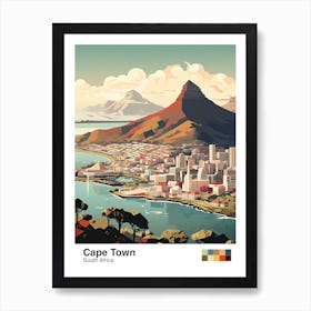 Cape Town, South Africa, Geometric Illustration 3 Poster Art Print