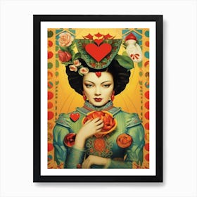 Alice In Wonderland The Queen Of Hearts Kitsch Art Print