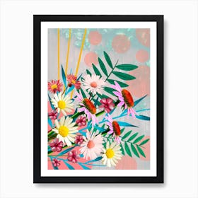 In Time Floral Collage Art Print