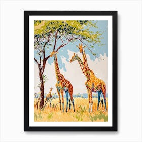 Giraffes Looking Into The Distance 1 Art Print