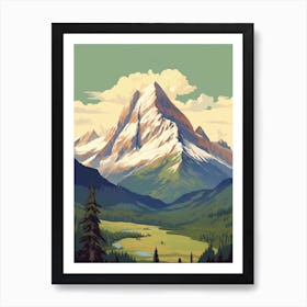 Mount Robson Provincial Park Canada 2 Vintage Travel Illustration Art Print