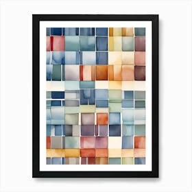 Watercolor Squares 1 Art Print