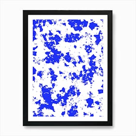 Blue And White Splatter Art Print