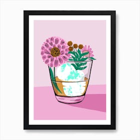 Mint Julep Frozen Floral Cocktail Art Print