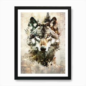 Poster Wolf Wild Animal Illustration Art 01 Art Print