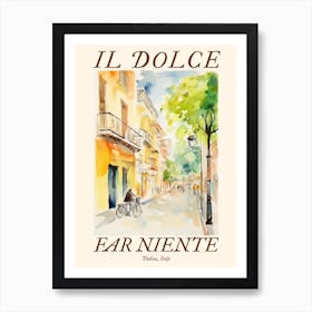 Il Dolce Far Niente Padua, Italy Watercolour Streets 4 Poster Art Print