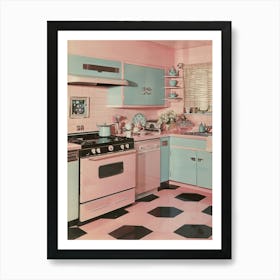 Kitsch Vintage Pastel Kitchen 4 Art Print