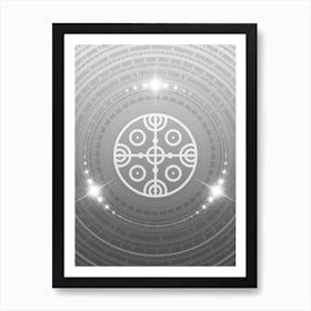 Geometric Glyph in White and Silver with Sparkle Array n.0164 Art Print