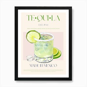 Tequila Liquor Mid Century Art Print