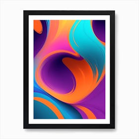 Abstract Colorful Waves Vertical Composition 10 Art Print