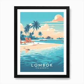 Lombok Indonesia Retro Travel Art Print