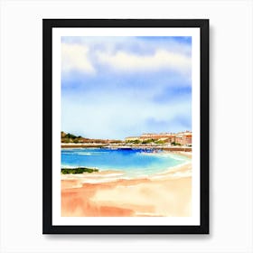 Plage De La Grande Motte 3, Languedoc Roussillon, France Watercolour Art Print