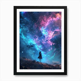 Girl In Space 1 Art Print