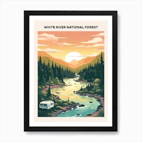 White River National Forest Midcentury Travel Poster Art Print