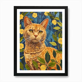 Chartreux Cat Relief Illustration 3 Art Print