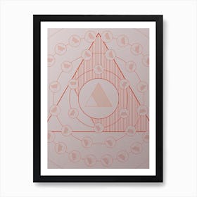 Geometric Abstract Glyph Circle Array in Tomato Red n.0004 Art Print