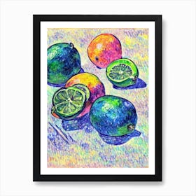 Lime 1 Vintage Sketch Fruit Art Print