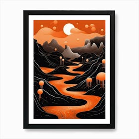 Volcanic Abstract Minimalist 9 Art Print