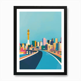 Osaka Japan 3 Colourful Illustration Art Print