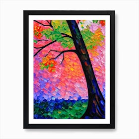 Bur Oak Tree Cubist 1 Art Print