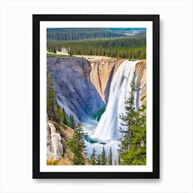 The Lower Falls Of The Yellowstone River, United States Majestic, Beautiful & Classic (2) Art Print