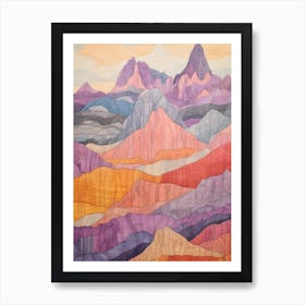 Ben Alder Scotland 1 Colourful Mountain Illustration Art Print