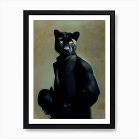 Mysterious Panther Hussein Pet Portraits Art Print