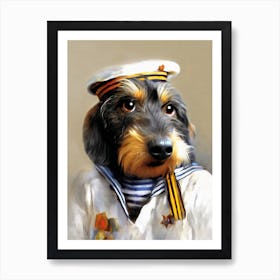 Dachshund Guusje The Sailor Pet Portraits Art Print