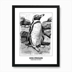 Penguin Sunbathing On Rocks Poster 6 Art Print