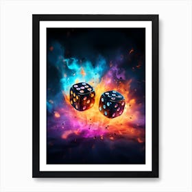 Dices On Fire Art Print
