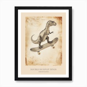 Edmontosaurus Vintage Dinosaur Poster 2 Art Print