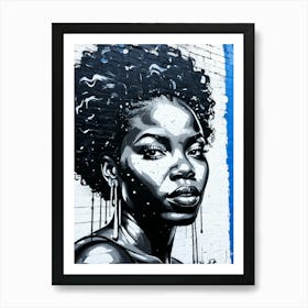 Graffiti Mural Of Beautiful Black Woman 58 Art Print