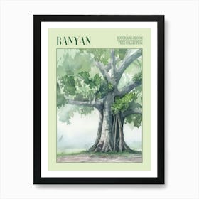 Banyan Tree Atmospheric Watercolour Painting 6 Poster Art Print