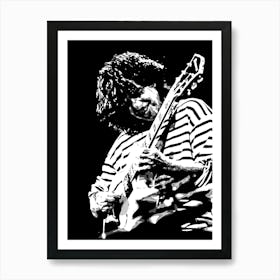 Pat Metheny American Jazz Guitarist Legend in Monochrome 3 Art Print